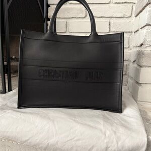 Dior calfskin Black embossed book tote